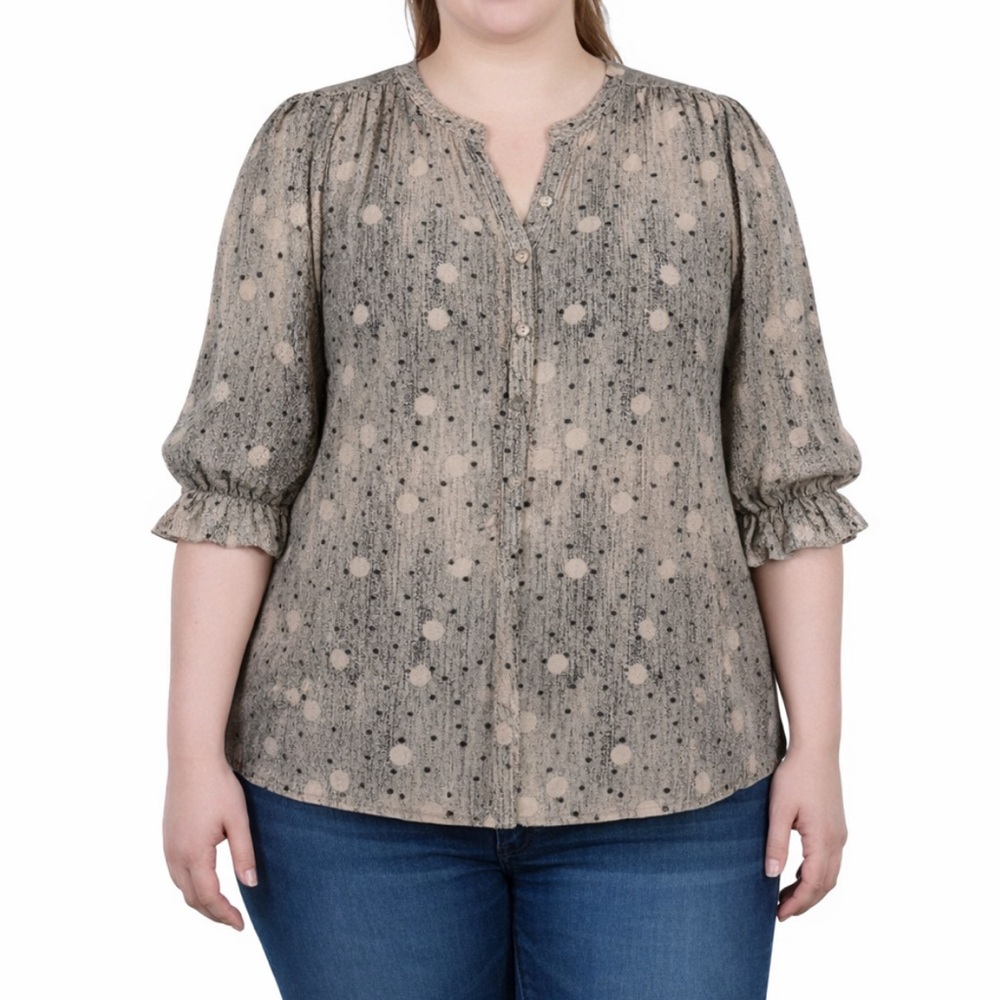 NWT NY collection 3X button down shirt 1382